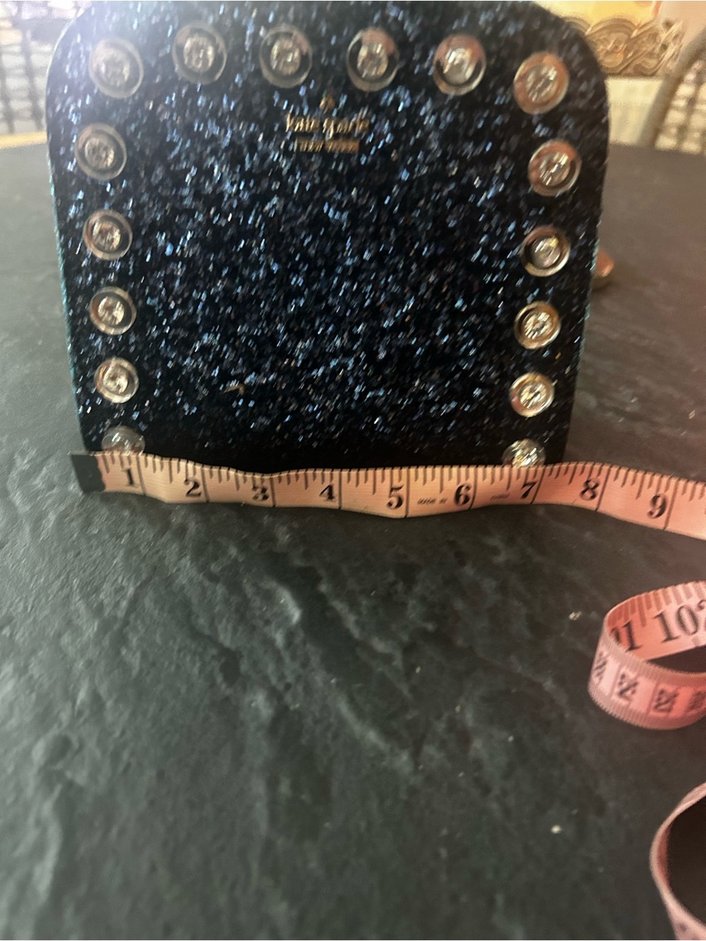 kate spade Navy & Teal Glitter Jeweled Top-Handle Mini Bag From the Miss Piggy - Picture 8 of 8